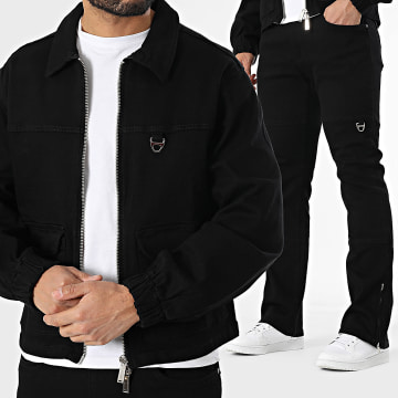 Ikao - Ensemble Veste Jean Zippée Et Jean Regular Noir