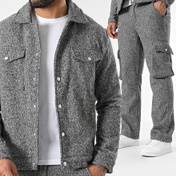 Ikao - Ensemble Veste Et Pantalon Cargo Gris Anthracite Chiné