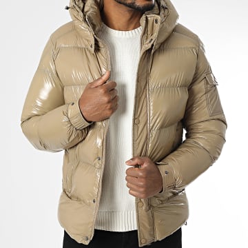KZR - Doudoune Capuche Beige Foncé