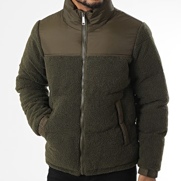 KZR - Doudoune Polaire Capuche Vert Kaki