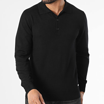 Zelys Paris - Pull Col Boutonné Noir