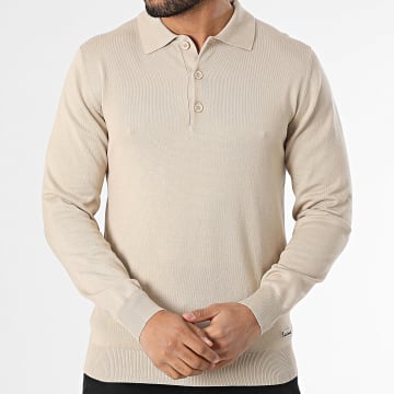 Zelys Paris - Pull Col Boutonné Beige