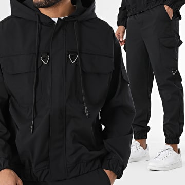 Ikao - Ensemble Veste Zippée Et Pantalon Cargo Noir