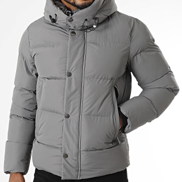 Kymaxx - Cappotto con cappuccio grigio antracite