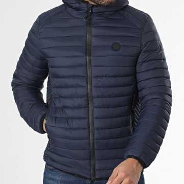 Kymaxx - Chaqueta azul marino con capucha