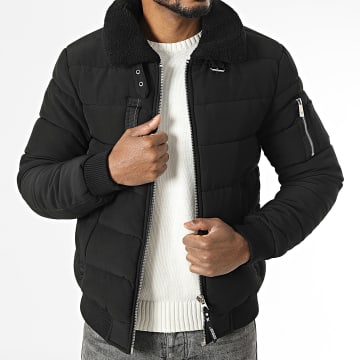 Kymaxx - Doudoune Col Mouton Noir