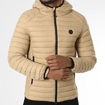 Kymaxx - Chaqueta beige con capucha