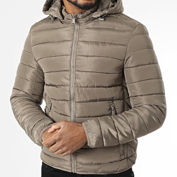 Kymaxx - Doudoune Capuche Taupe