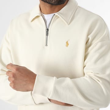 Polo Ralph Lauren - Sweat Col Zippé Original Player Beige Clair