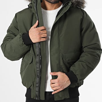 Superdry - Blouson Capuche Fourrure Everest M5011930A Vert Kaki