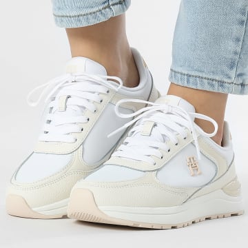 Tommy Hilfiger - Baskets Femme Casual Fashion Runner 8325 White Ivory Petal