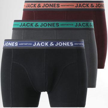 Jack And Jones - Lot De 3 Boxers Daniel Noir Gris Anthracite Bordeaux