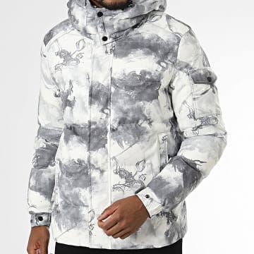 KZR - Chaqueta blanca gris con capucha
