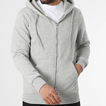 Classic Series - Sweat Zippé Capuche Gris Chiné