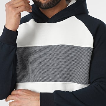 Classic Series - Sweat Capuche Blanc Bleu Marine