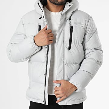 Frilivin - Chaqueta gris claro con capucha