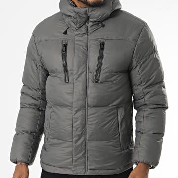 Frilivin - Abrigo con capucha gris marengo