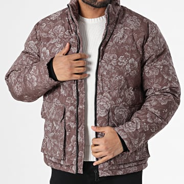 Frilivin - Abrigo floral marrón