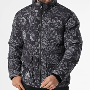 Frilivin - Abrigo floral negro