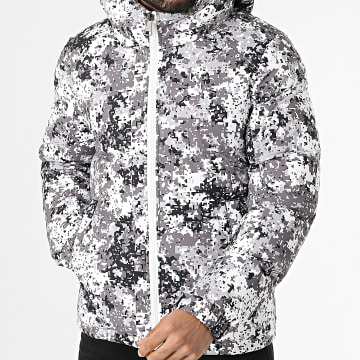 Frilivin - Chaqueta con capucha de camuflaje blanca