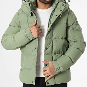 Frilivin - Chaqueta con capucha verde caqui