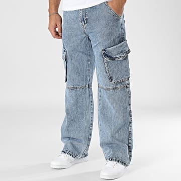 Frilivin - Pantalon Cargo Baggy Bleu Denim