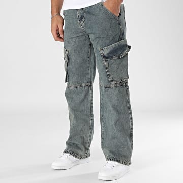 Frilivin - Pantalon Cargo Baggy Bleu Denim