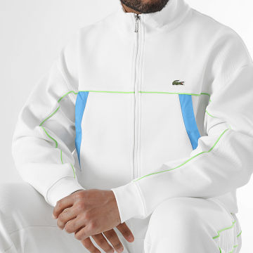 Lacoste - Veste Zippée Logo Brodé Crocodile Loose Fit Blanc