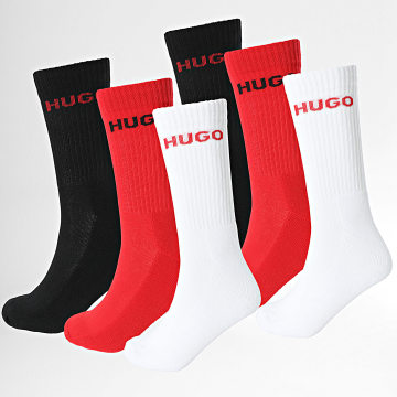 HUGO - Lot De 6 Paires De Chaussettes 50510187 Blanc Noir Rouge