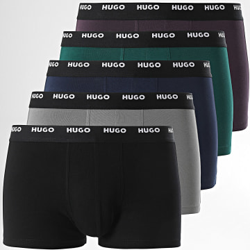 HUGO - Lot De 5 Boxers Five 50479944 Noir Bleu Marine Gris Vert Mauve