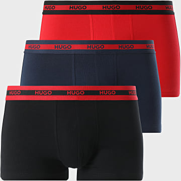 HUGO - Lot De 3 Boxers 50517883 Noir Bleu Marine Rouge