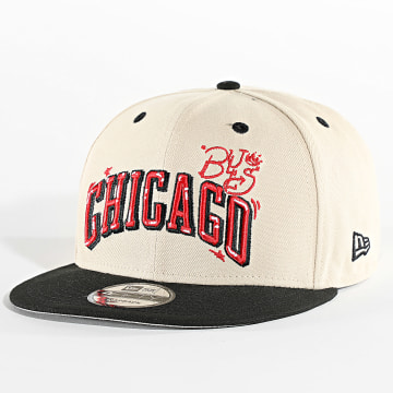 New Era - 9Fifty Chicago Bulls Snapback Cap 60573362 Beige Negro