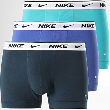 Nike - Lot De 3 Boxers KE1008 Bleu Marine Bleu Roi Bleu Turquoise