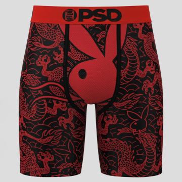 PSD - Playboy Boxer 424180005 Negro Rojo