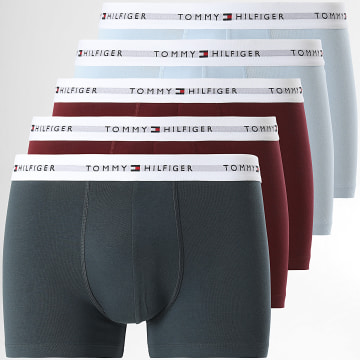 Tommy Hilfiger - Lot De 5 Boxers 3432 Bleu Clair Bordeaux Gris Anthracite