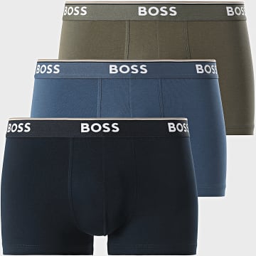 BOSS - Lot De 3 Boxers Power 50531684 Bleu Marine Vert Kaki Bleu