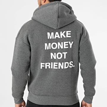 Ikao - Sweat Zippé Capuche Gris Anthracite Chiné