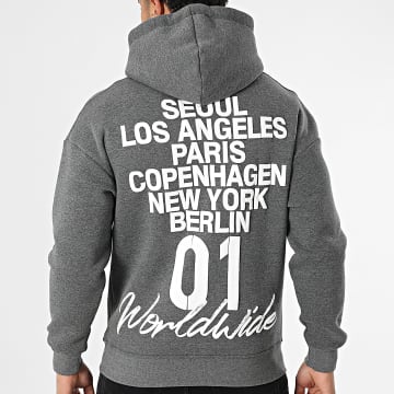 Ikao - Sweat Capuche Gris Anthracite Chiné