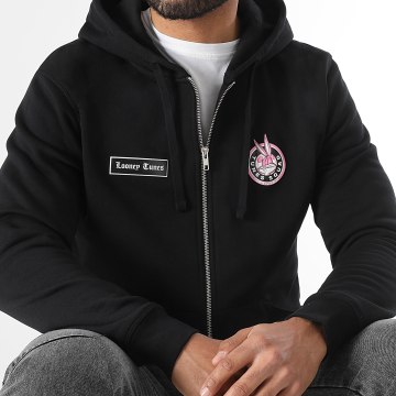 Looney Tunes - Bugs Badge Sudadera con capucha y cremallera Negro Rosa