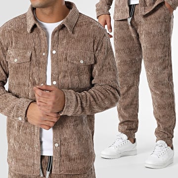 MTX - Bruin overhemd en bruine broek met lange mouwen