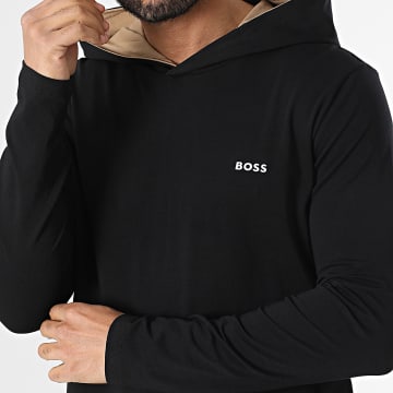 BOSS - Tee Shirt Capuche Manches Longues Mix And Match 50515306 Noir