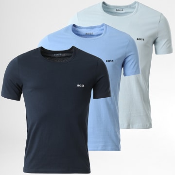 BOSS - Lot De 3 Tee Shirts 50532470 Bleu Marine Bleu Clair Bleu Ciel
