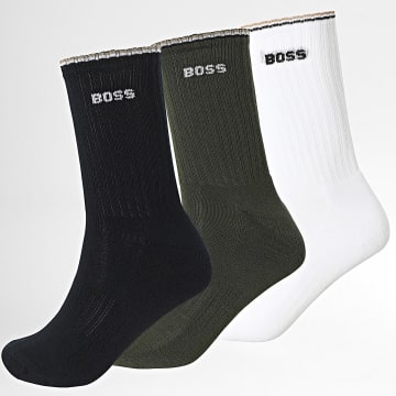 BOSS - Lot De 3 Paires De Chaussettes 50531597 Noir Blanc Vert Kaki