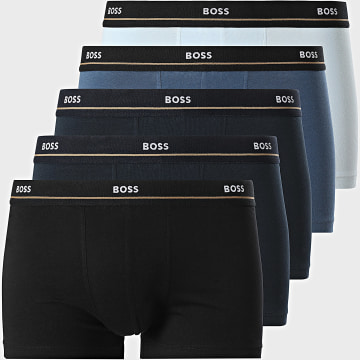 BOSS - Lot De 5 Boxers 50531660 Noir Bleu Marine Bleu Ardoise Bleu Clair