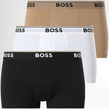 BOSS - Lot De 3 Boxers Power 50531684 Noir Blanc Beige