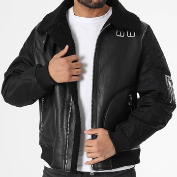 Frilivin - Chaqueta de piel sintética negra