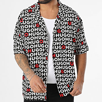 HUGO - Chemise Manches Courtes Beach 50540065 Noir Blanc Rouge