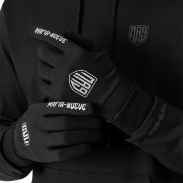 MA9 Mafia Nueve - Gants Logo Noir Réfléchissant