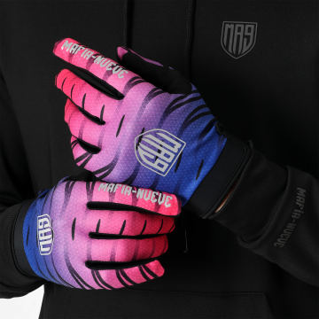 MA9 Mafia Nueve - Gants Logo Bleu Marine Violet Rose Réfléchissant
