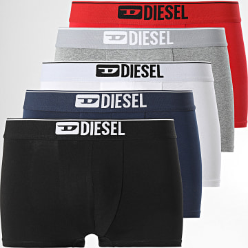 Diesel - Lot De 5 Boxers Damien 00SUAG-0GDAG Blanc Rouge Gris Chiné Bleu Marine Noir